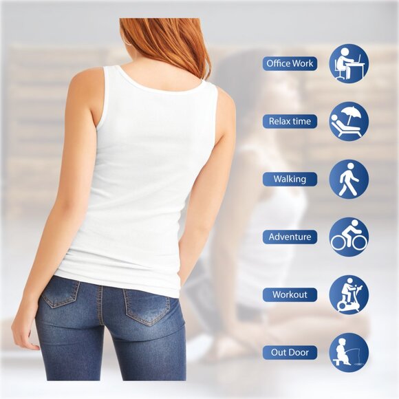 Women Soft 100% Cotton Ribbed Racerback Tank Tops for  Ultimate Comfort & Fit - Picture 10 of 16